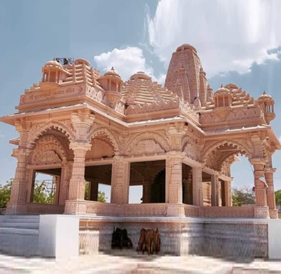 Pink Red White Stone Temple